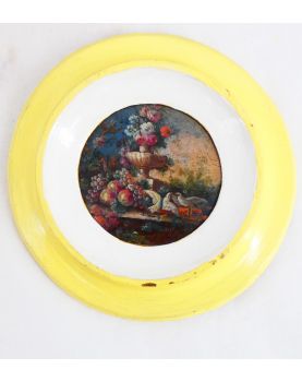 Miniature on Leather Yellow Frame