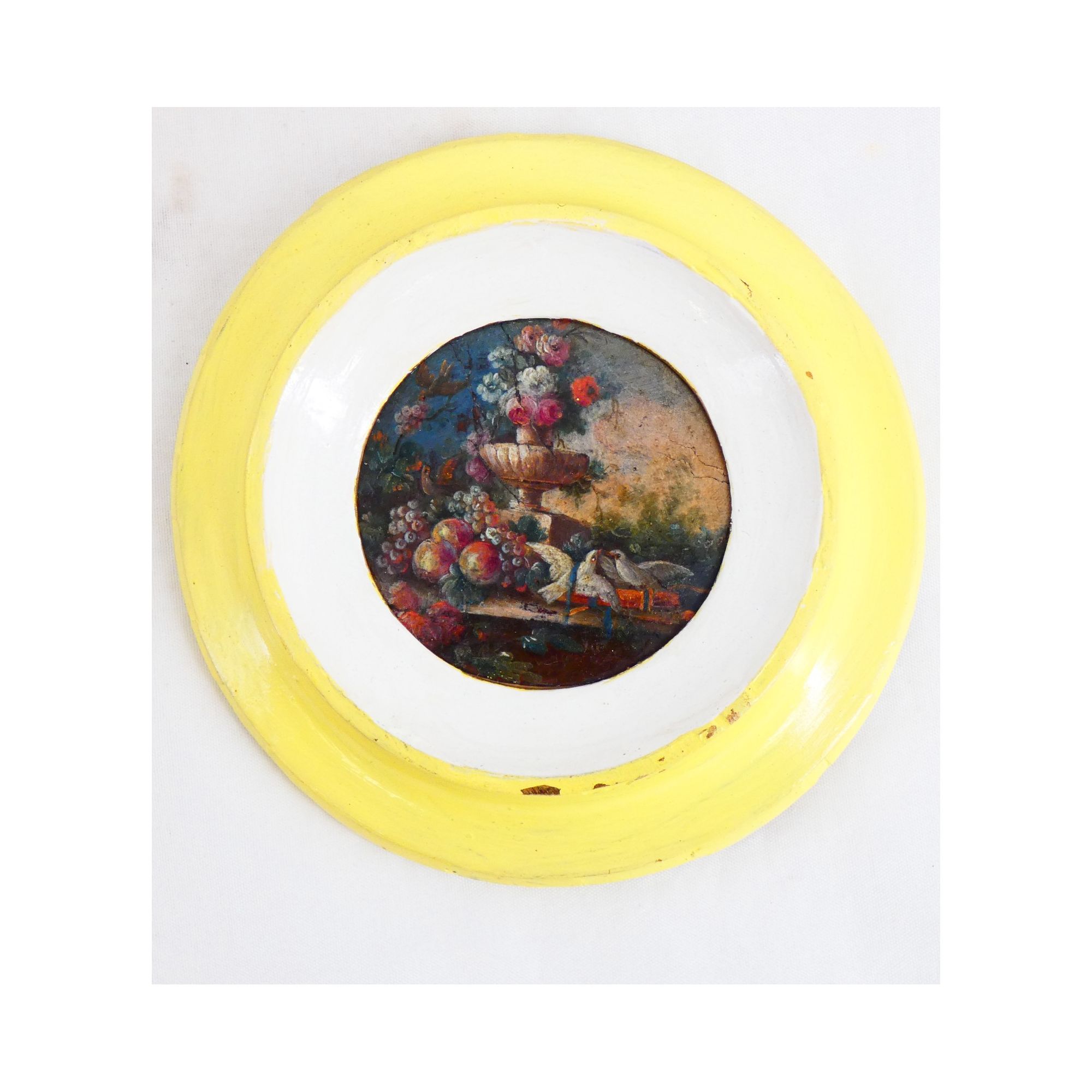 Miniature sur Cuir Cadre Jaune Miniature sur Cuir Cadre Jaune