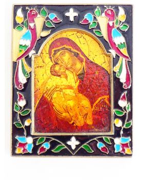 Petit Icône Religieuse Émaillée