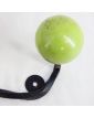 Petite Patère en Métal Noir et 2 Boules Colorés en Bois