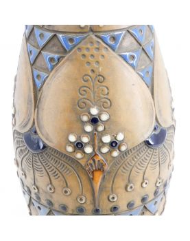 Earthenware Vase with 2 Enamelled Handles