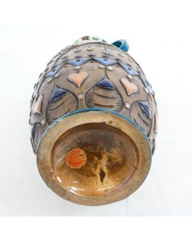 Earthenware Vase with 2 Enamelled Handles