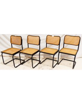 Set of 4 B32 Marcel BREUER Chairs Seat and Back in Cane ITALY