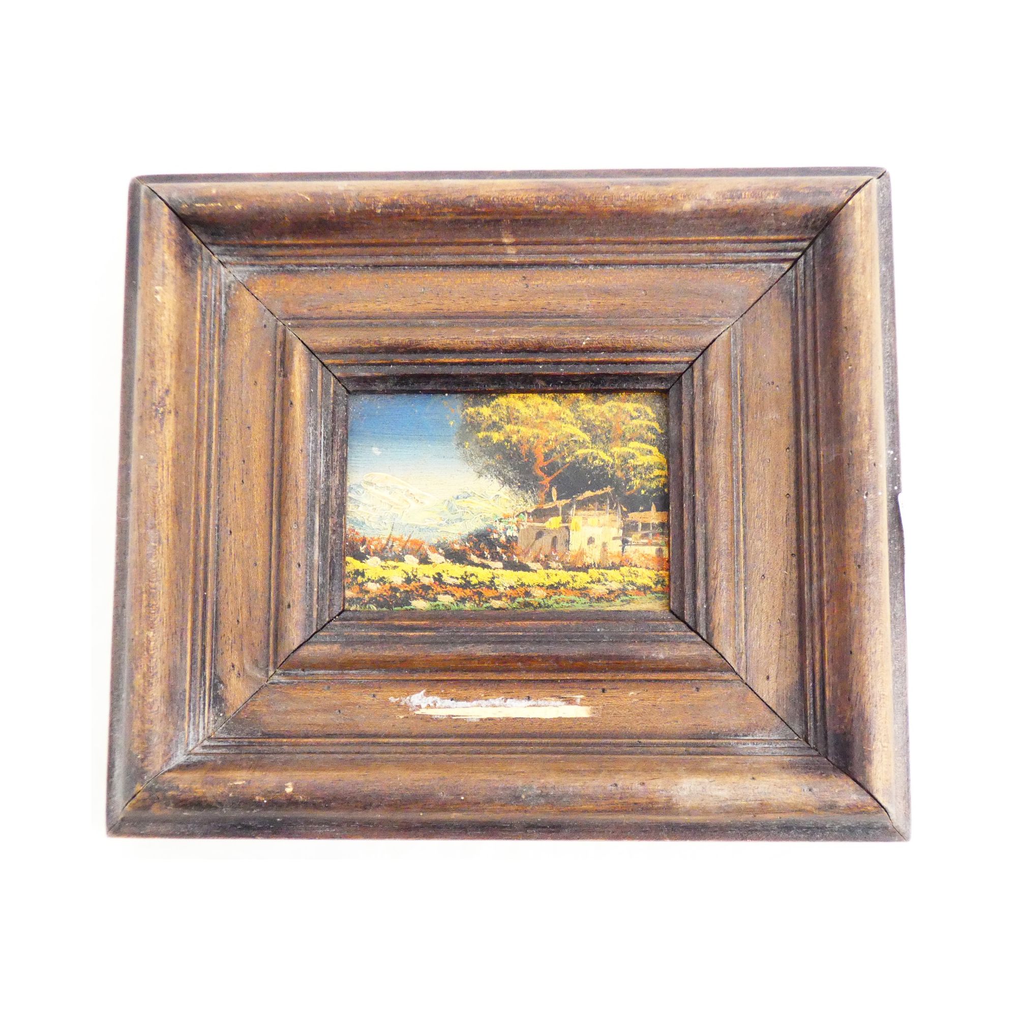 Small Painted Panel Mountain Scene Small Painted Panel Mountain Scene