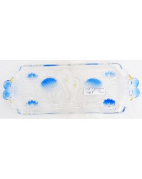 Plat à Cake en Verre Décor Cygne