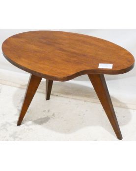 Petite Table Basse Tripode en Forme de Palette de Peintre