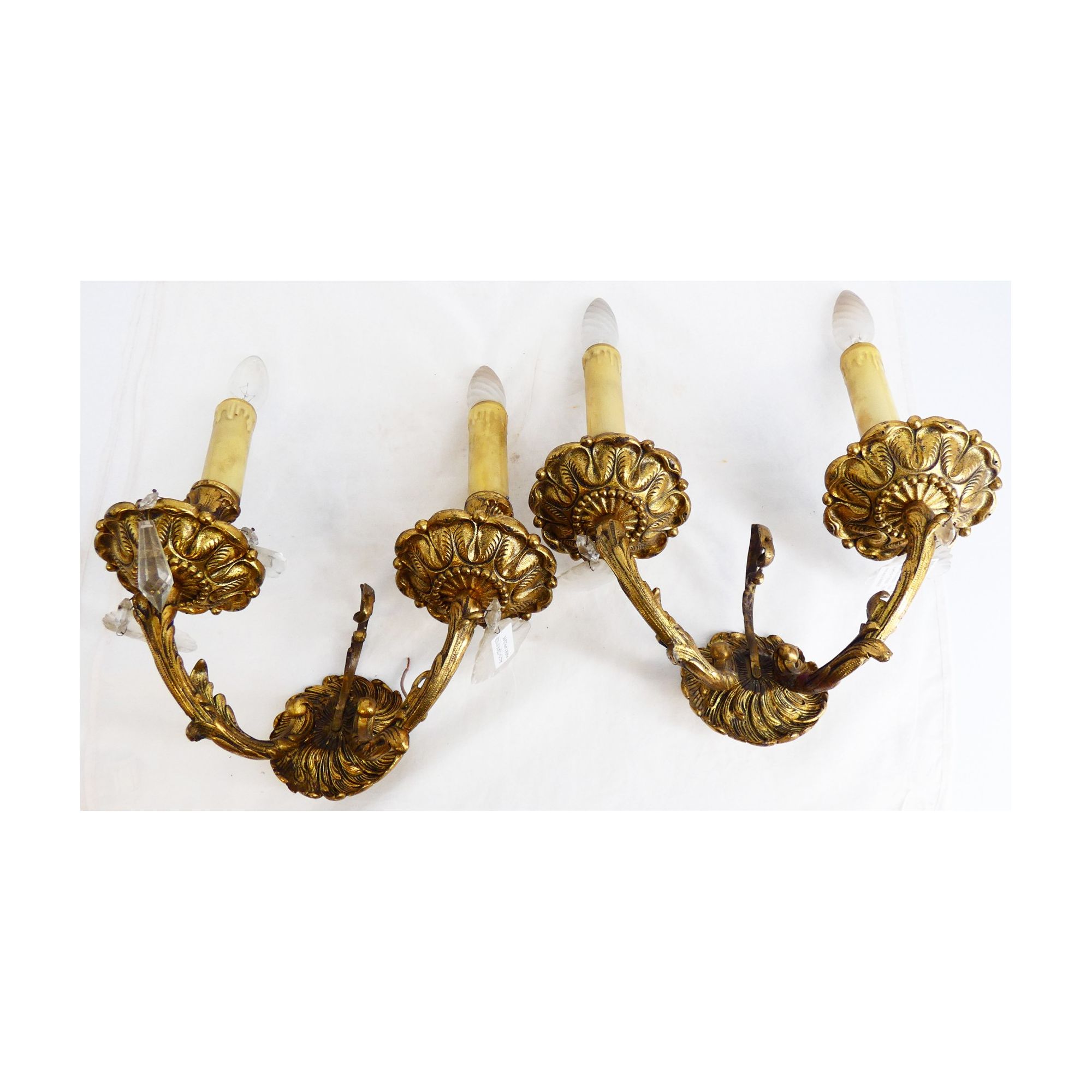 Pair of Bronze Tassel Sconces Pair of Bronze Tassel Sconces