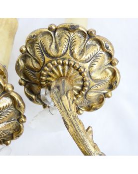 Paire d’Appliques à Pampilles en Bronze