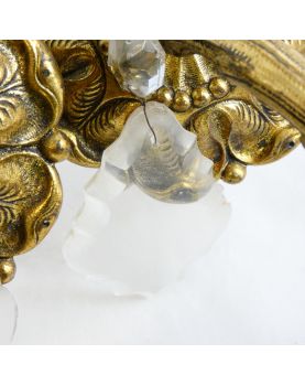 Paire d’Appliques à Pampilles en Bronze