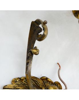 Paire d’Appliques à Pampilles en Bronze