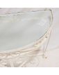 Console with White Wrought Iron Shelf and Glass Top