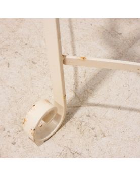 Console avec Étagère en Fer Forgé Blanc et Dessus Verre