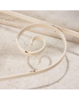Console avec Étagère en Fer Forgé Blanc et Dessus Verre