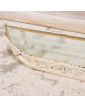 Console avec Étagère en Fer Forgé Blanc et Dessus Verre