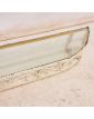 Console with White Wrought Iron Shelf and Glass Top