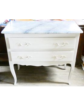 Small 2-Drawer Chest of Drawers Revamped with Imitation Marble Top