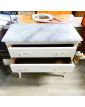 Petite Commode 2 Tiroirs Relookée Plateau Imitation Marbre