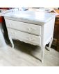 Petite Commode 2 Tiroirs Relookée Plateau Imitation Marbre