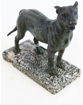 Chien en Bronze sur Socle en Marbre Joseph Victor CHEMIN