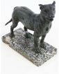 Bronze Dog on Marble Base Joseph Victor CHEMIN