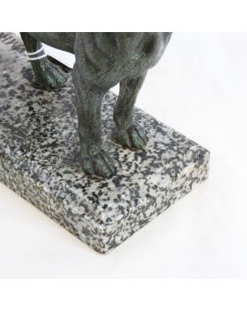 Chien en Bronze sur Socle en Marbre Joseph Victor CHEMIN