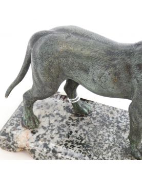 Chien en Bronze sur Socle en Marbre Joseph Victor CHEMIN