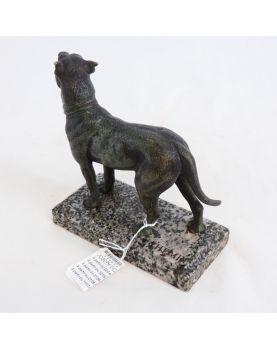Chien en Bronze sur Socle en Marbre Joseph Victor CHEMIN