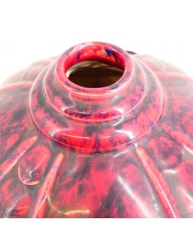 Vase Art Déco Rouge et Noir