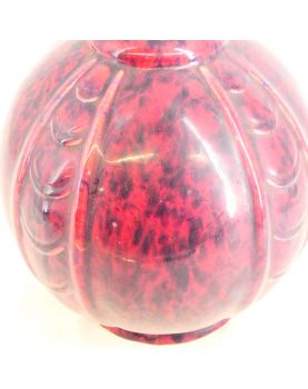 Vase Art Déco Rouge et Noir