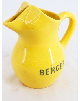 Ancien Pichet BERGER Jaune en Faïence Craquelé