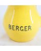 Ancien Pichet BERGER Jaune en Faïence Craquelé