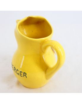 Ancien Pichet BERGER Jaune en Faïence Craquelé