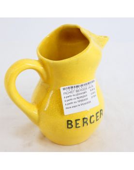 Ancien Pichet BERGER Jaune en Faïence Craquelé