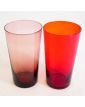 Set of 8 Vintage Colored Glasses with Gold Basket