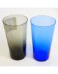 Set of 8 Vintage Colored Glasses with Gold Basket