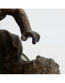 Pendule en Régule Sujet Femme et Enfant à Restaurer avec Balancier