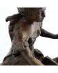 Spelter Pendulum with Woman and Child Subject to Restoration with Pendulum