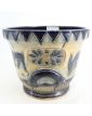 Enameled Plant Pot with Signed Antelope Decor