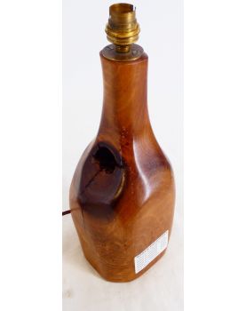 Lampe de Bureau en Bois d’Olivier Estampillée Richard Lecompte