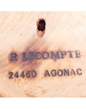 Lampe de Bureau en Bois d’Olivier Estampillée Richard Lecompte