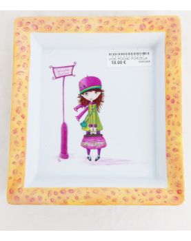 Vide Poche en Porcelaine Décor Fillette Destination Bonheur