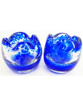 Paire de Petits Bougeoirs BIOT Bleu