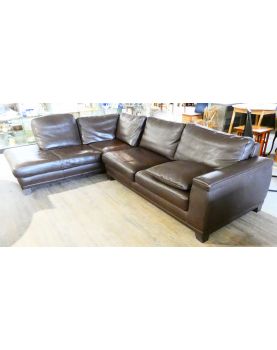 Leather Corner Sofa with Fixing Leg