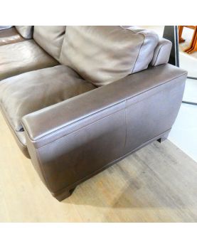 Leather Corner Sofa with Fixing Leg