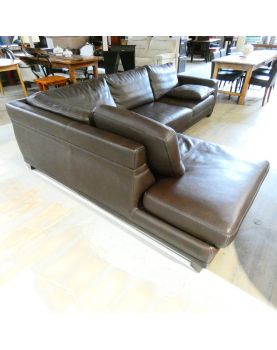 Leather Corner Sofa with Fixing Leg