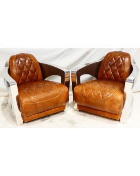 Paire de Fauteuils Modèle Commodore Armature Chromée