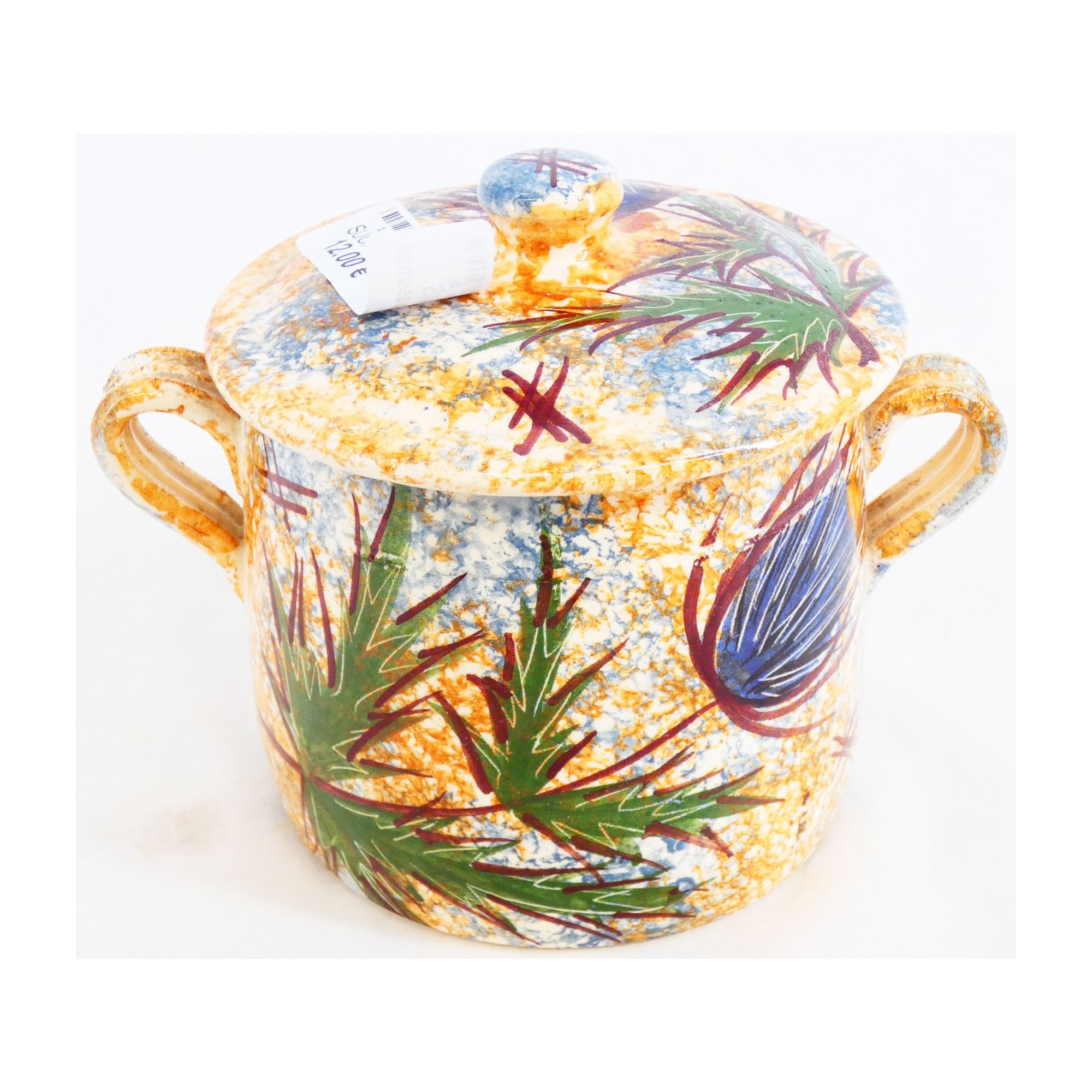 VALLAURIS Sugar Bowl 2 Handles with Lid VALLAURIS Sugar Bowl 2 Handles with Lid