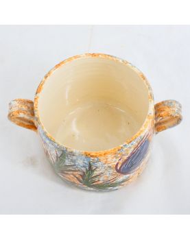 VALLAURIS Sugar Bowl 2 Handles with Lid