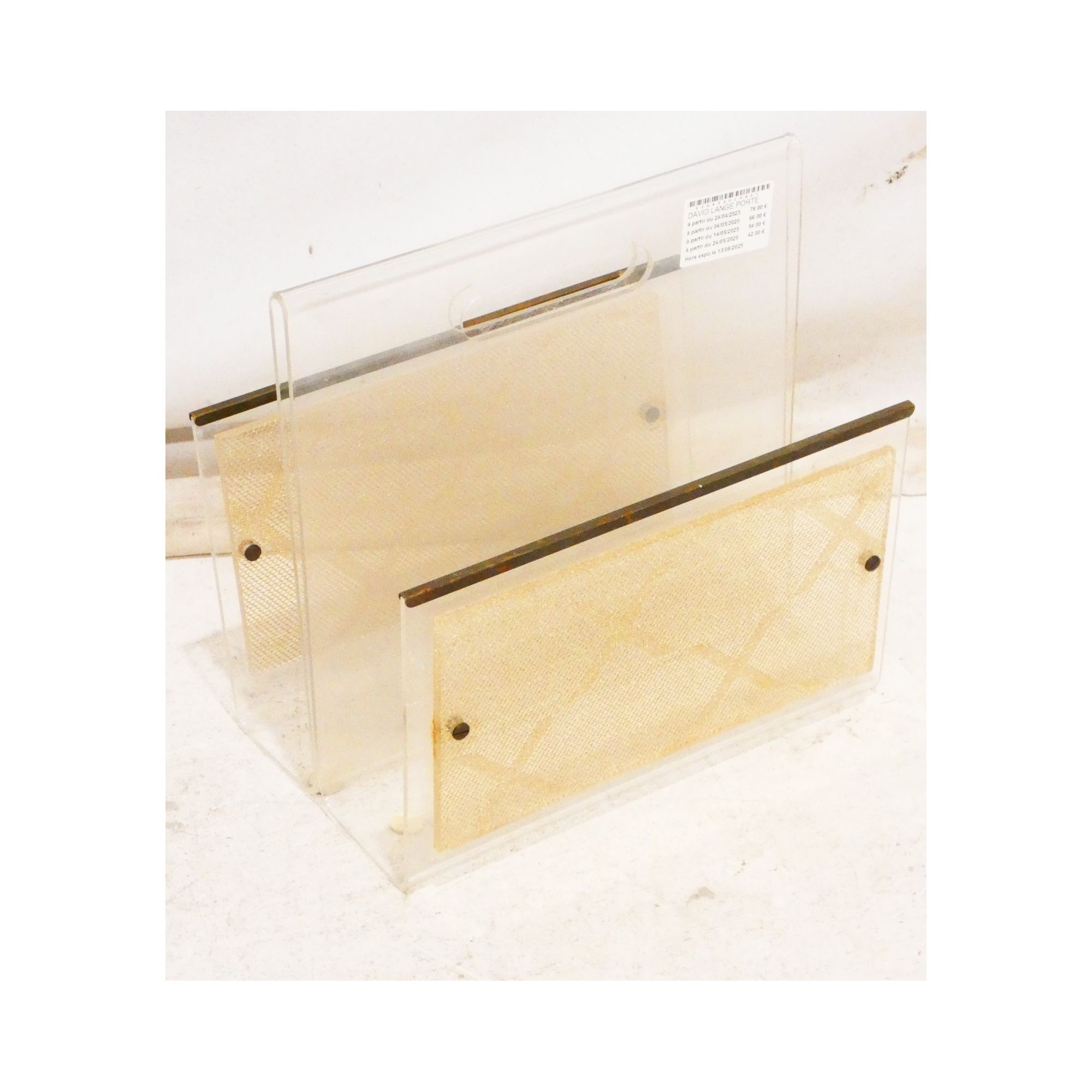 David Lange Magazine Holder in Plexiglass David Lange Magazine Holder in Plexiglass