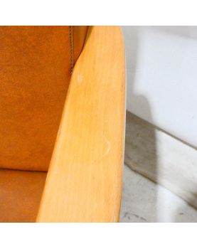 Pair of Brown Leatherette Armchairs 1960